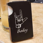 Customized Black Metal Wallet