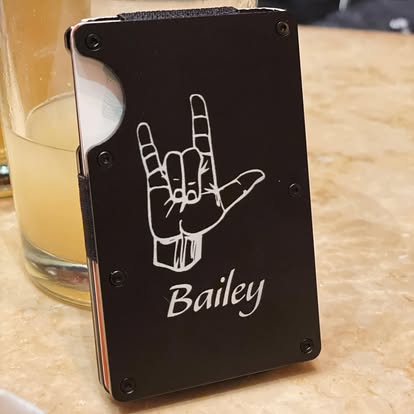 Customized Black Metal Wallet