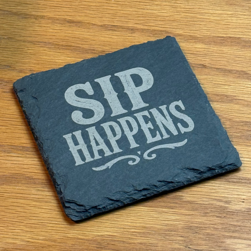 Sip Happens Quote Set of 4 Coasters