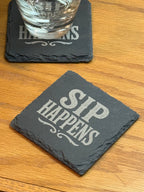 Sip Happens Quote Set of 4 Coasters
