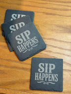 Sip Happens Quote Set of 4 Coasters