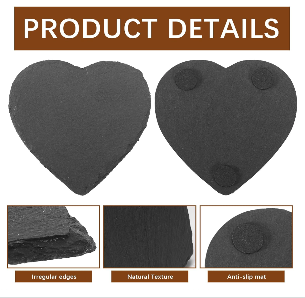 Forever and Always – Set of 4 Slate Coasters