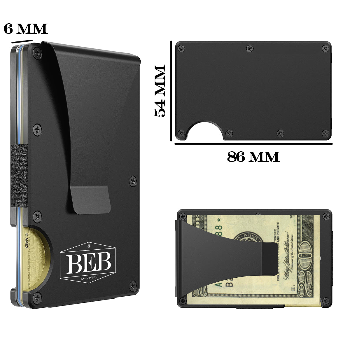 Customized Black Metal Wallet