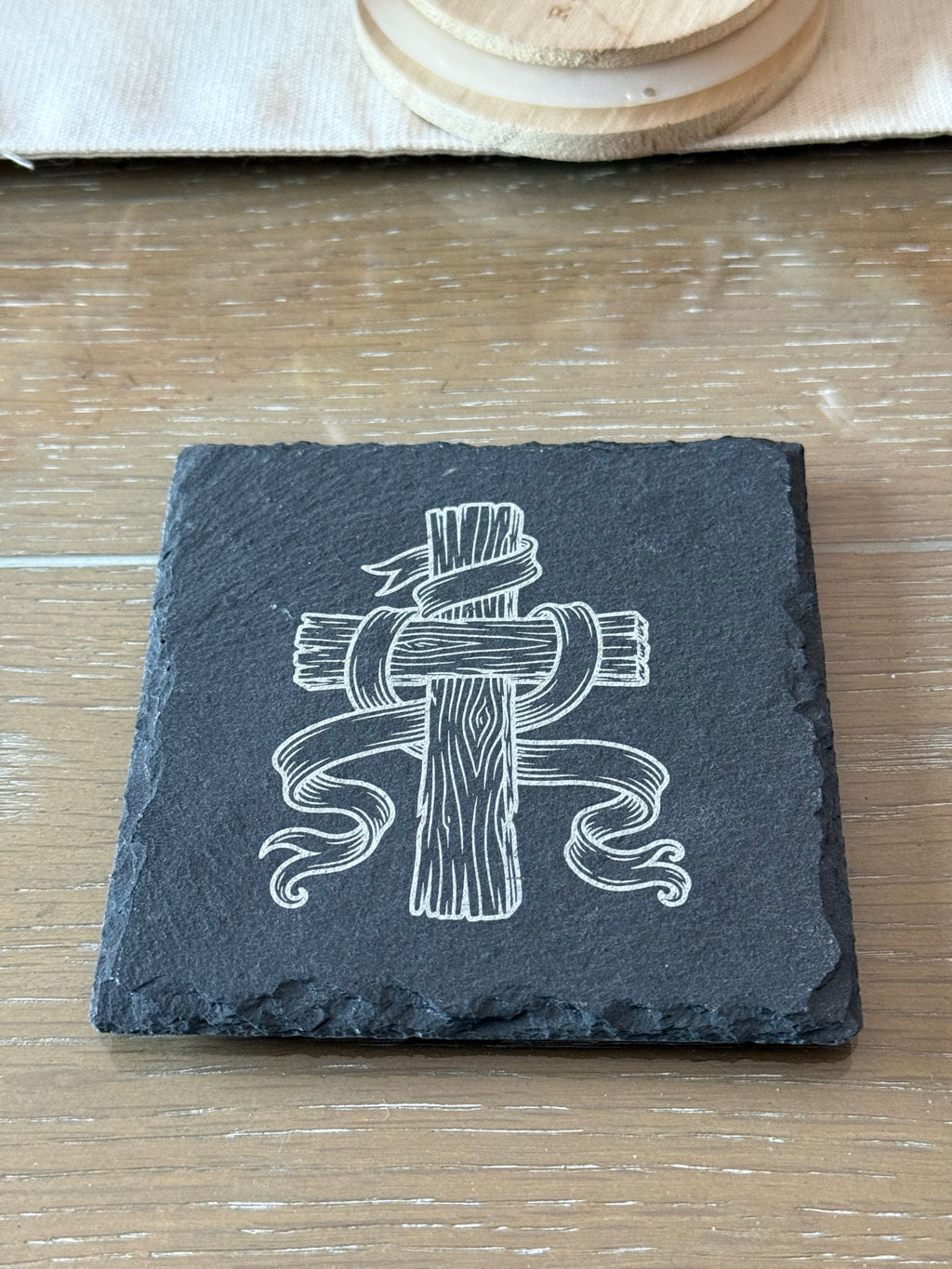 Personalized Catholic Cross Slate Coasters - Set of 4 – BEB Engraving