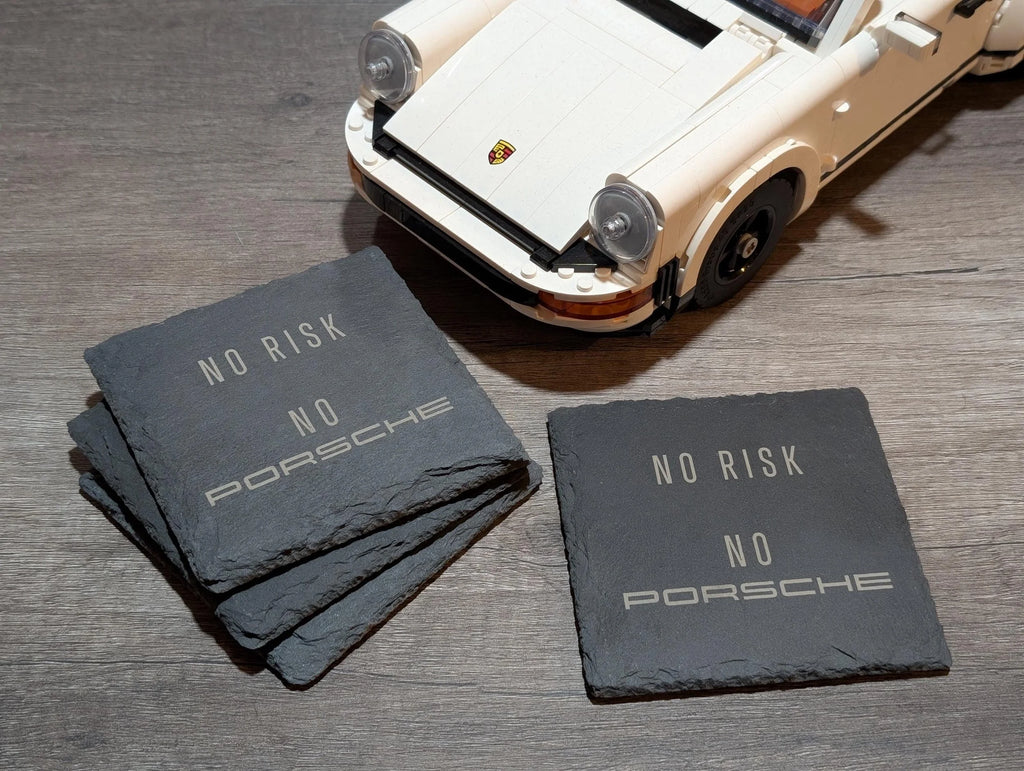 No Risk No Porsche Set of 4 Coasters