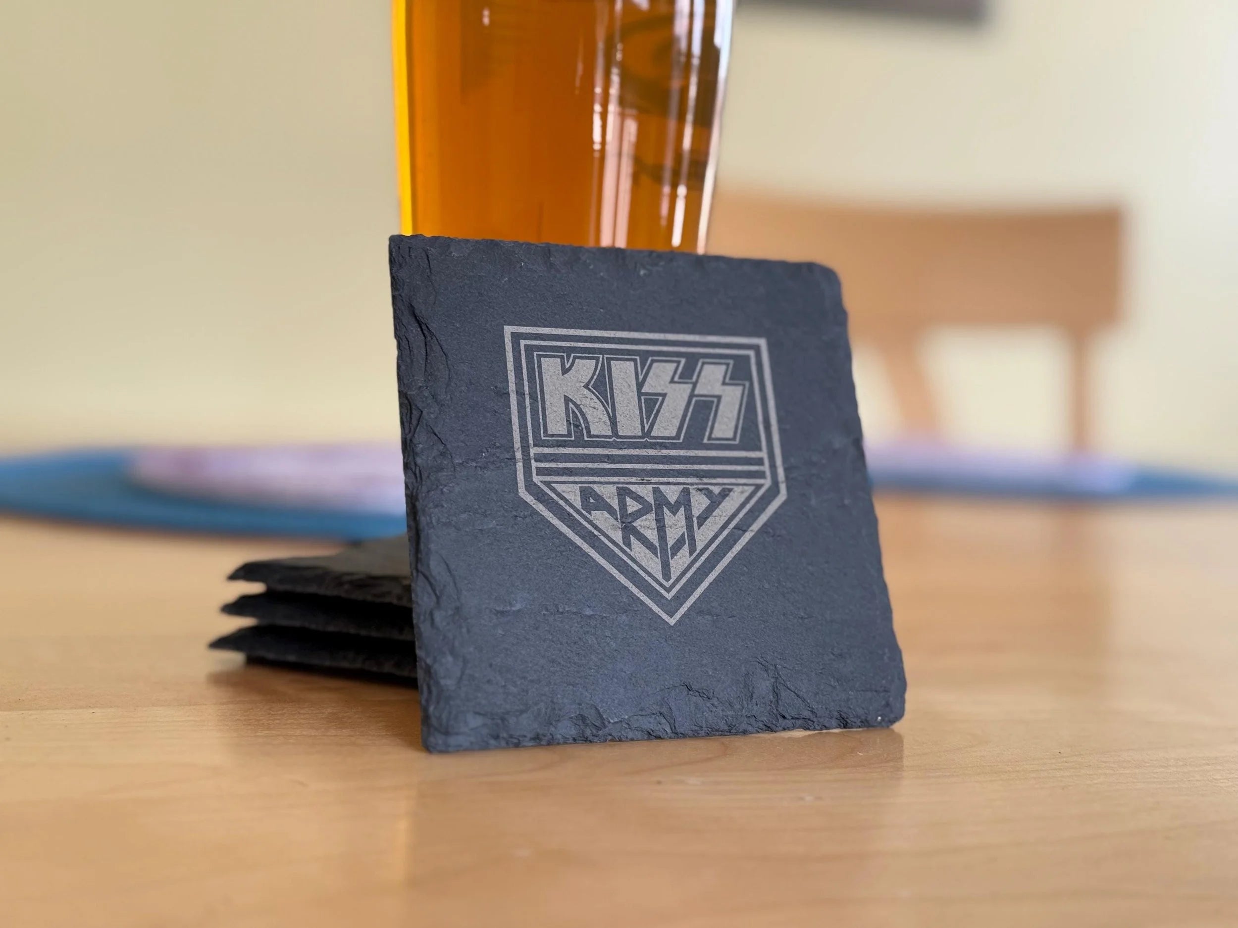 KISS Army Rock and Roll Set of 4 Slate Coasters