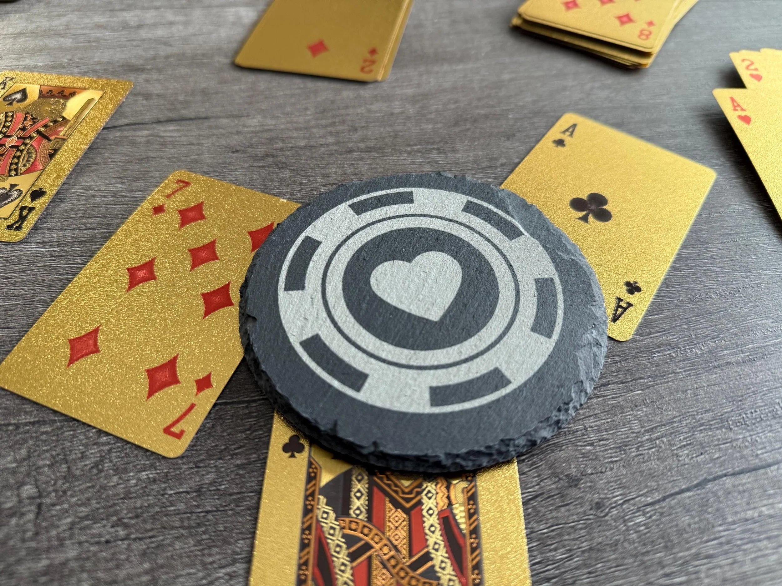 Poker Chips Set of 4 Slate Coasters