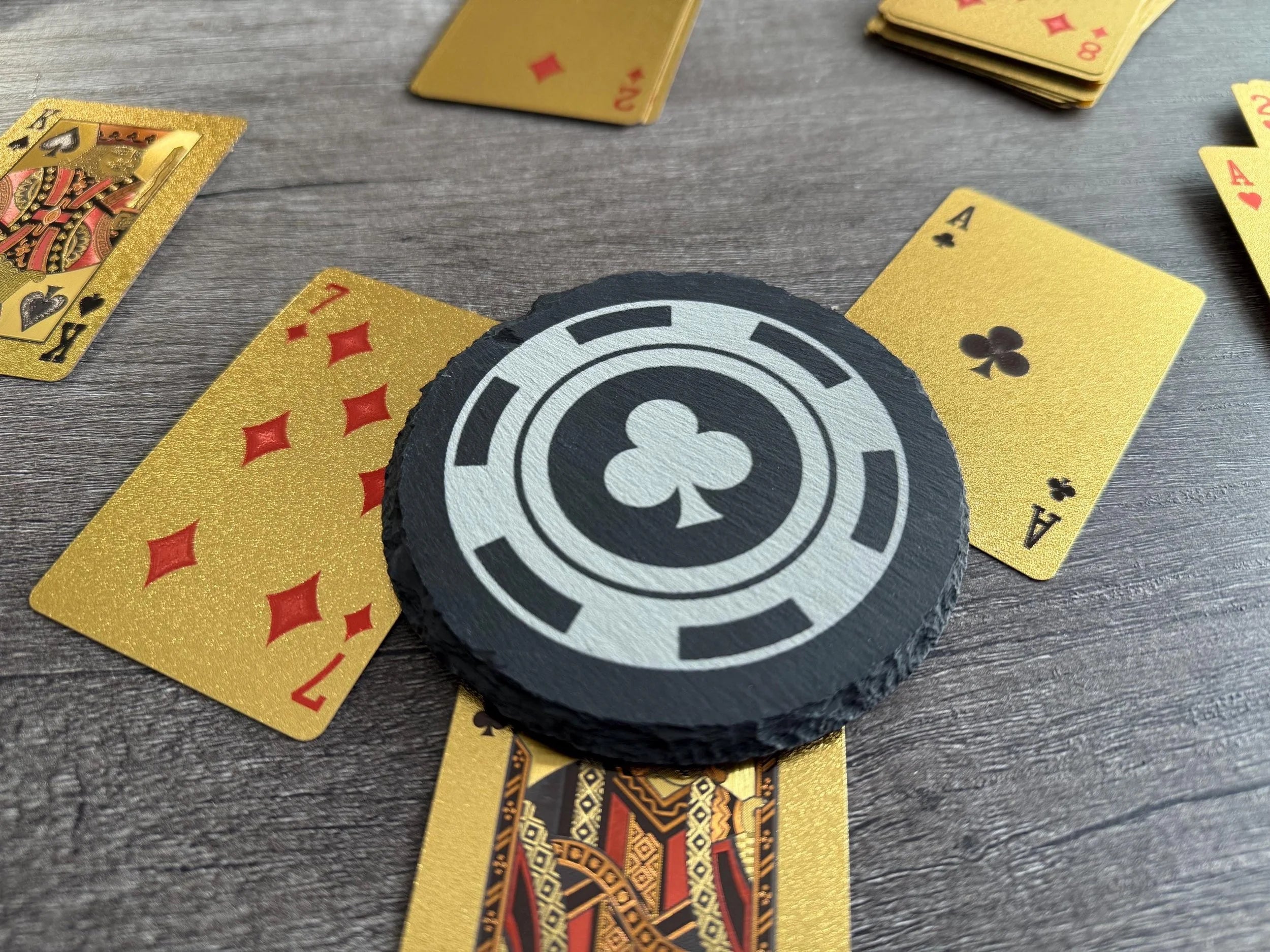 Poker Chips Set of 4 Slate Coasters