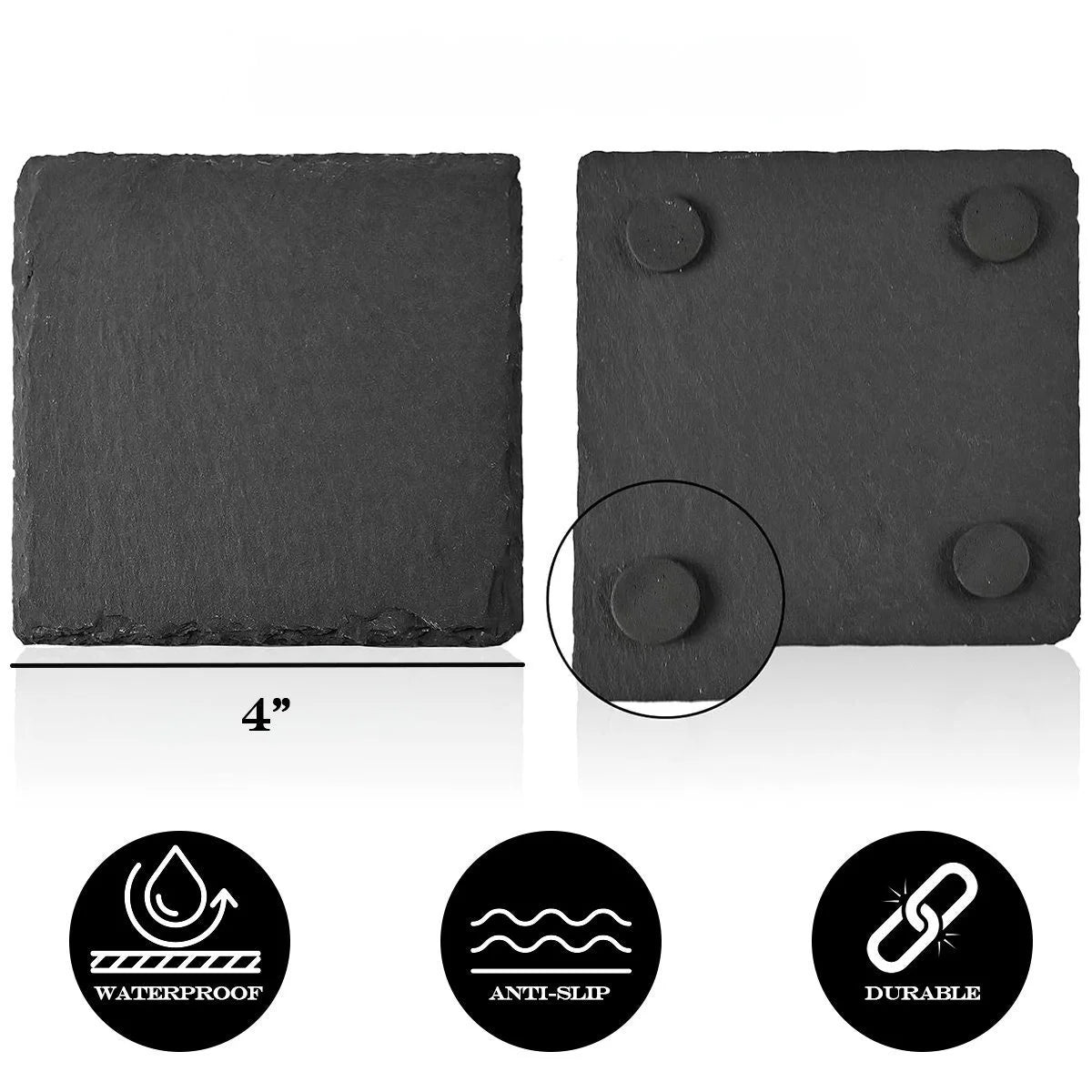 Car Logo on Slate Coaster (Set of 4); Your choice!