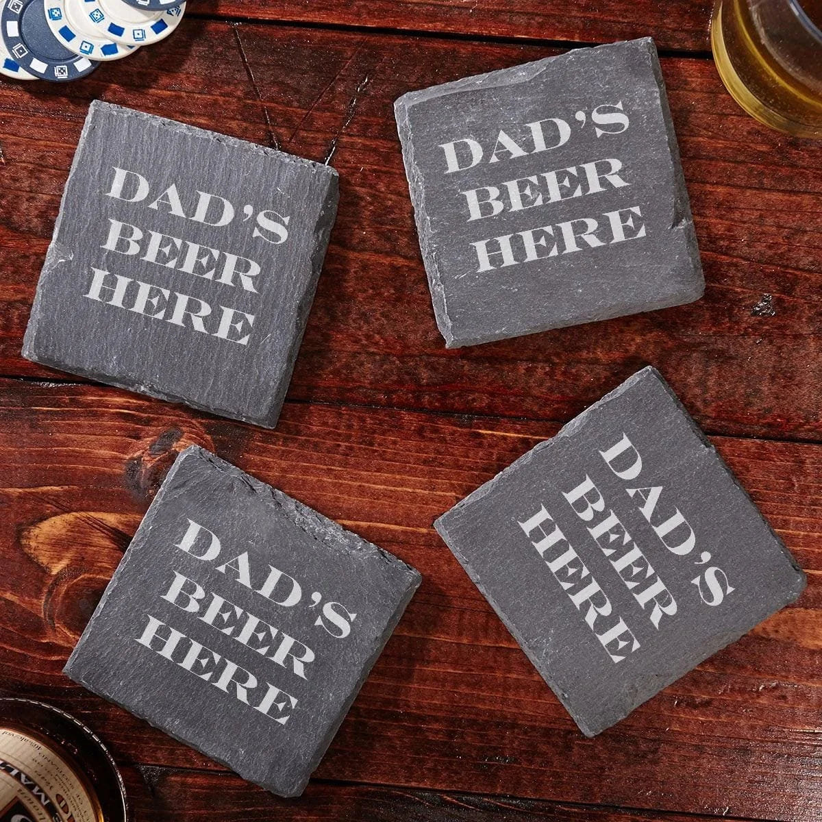 Dad’s Beer Here Set of 4 Coasters