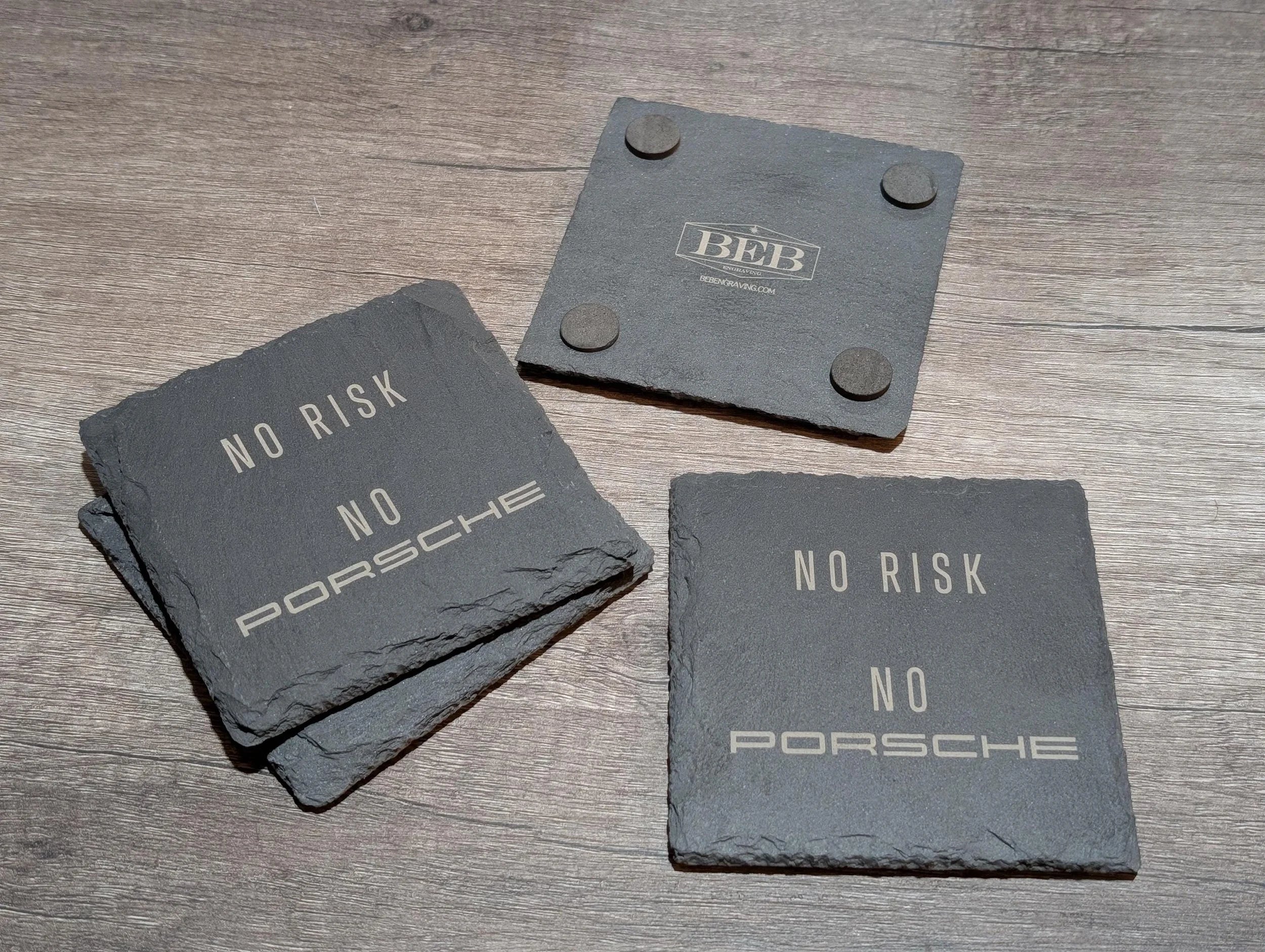 No Risk No Porsche Set of 4 Coasters