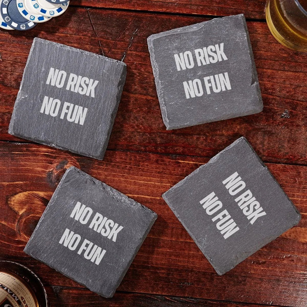 No Risk No Fun Set of 4 Coasters