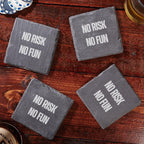 No Risk No Fun Set of 4 Coasters