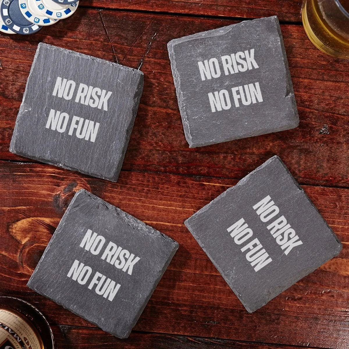 No Risk No Fun Set of 4 Coasters
