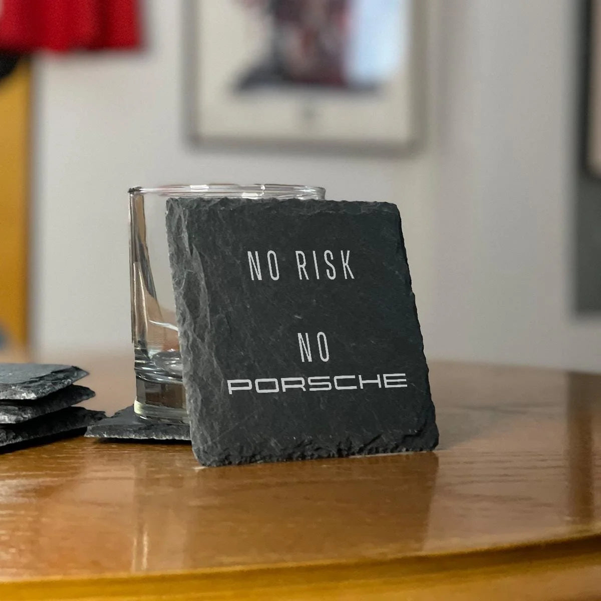 No Risk No Porsche Set of 4 Coasters