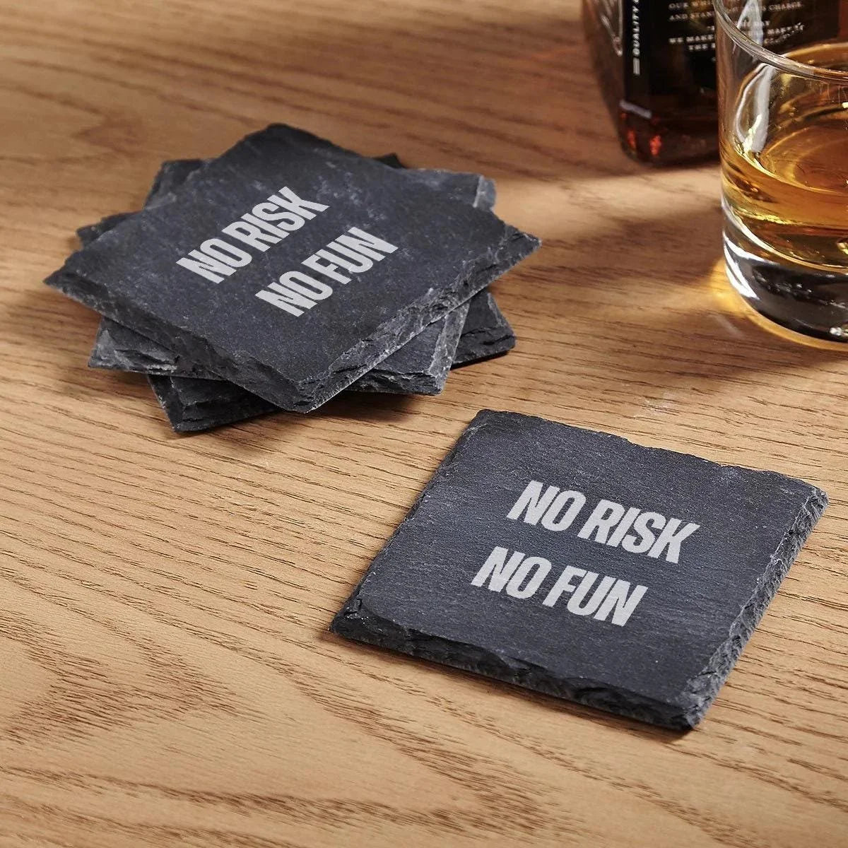 No Risk No Fun Set of 4 Coasters