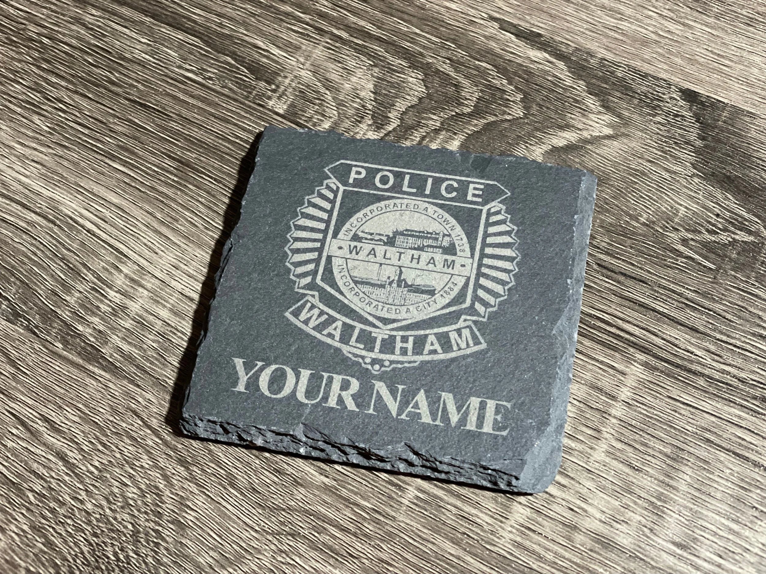 Customized Police Badge with/without names Set of 4 coasters