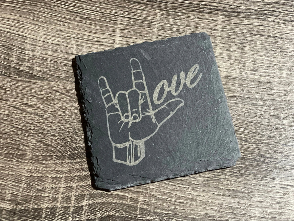 I Love You ASL Set of 4 Coasters