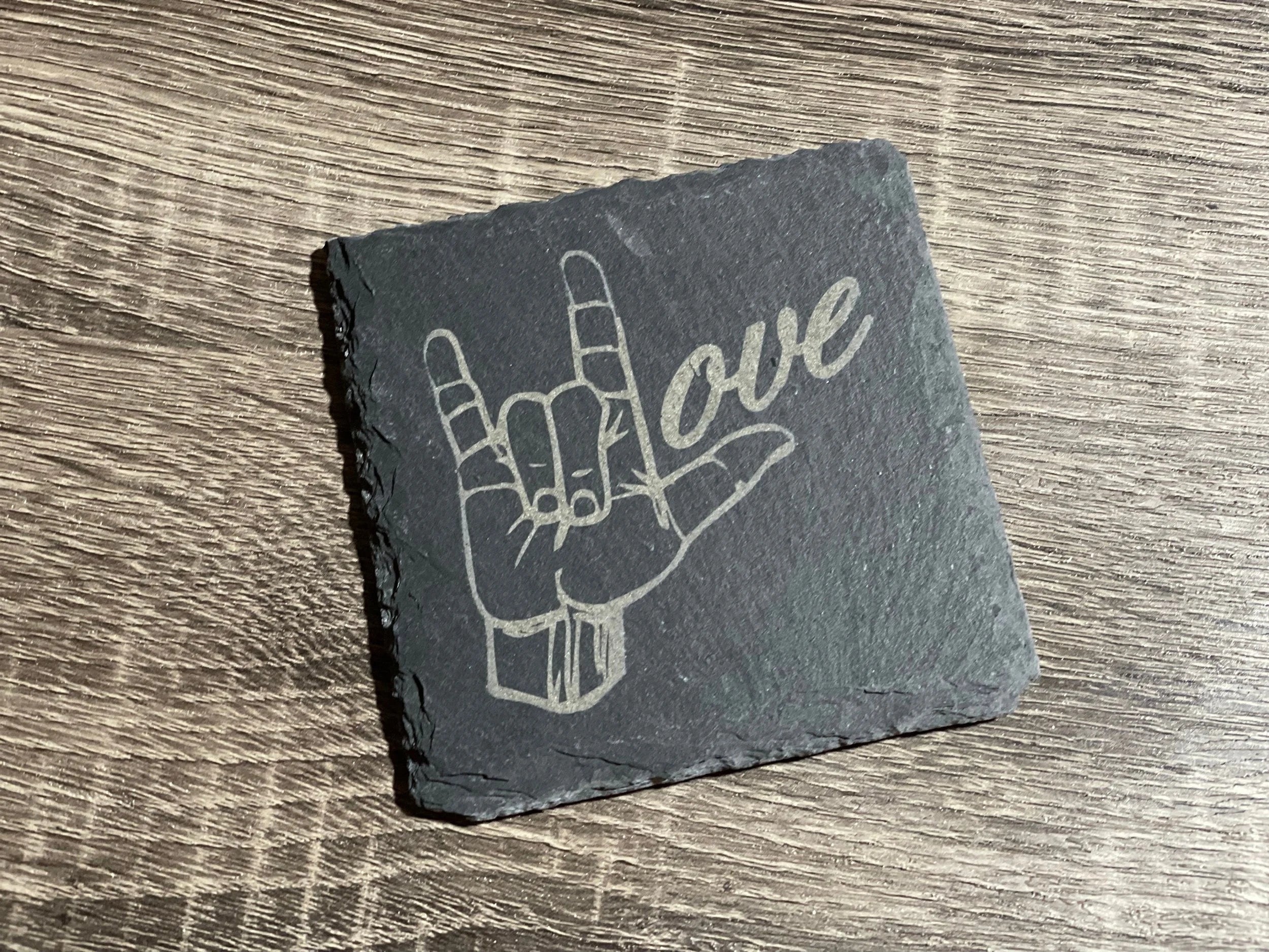 I Love You ASL Set of 4 Coasters