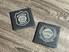 Customized Police Badge with/without names Set of 4 coasters