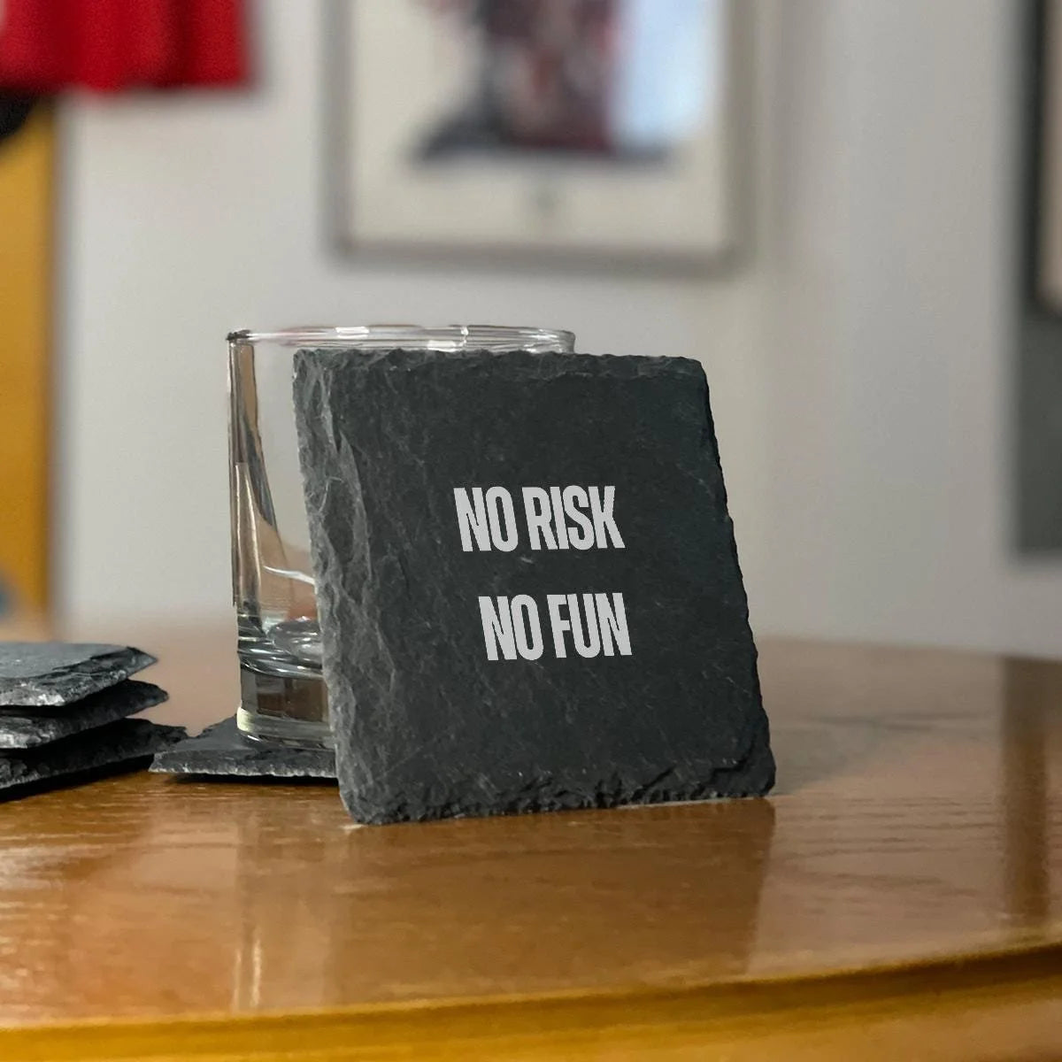 No Risk No Fun Set of 4 Coasters