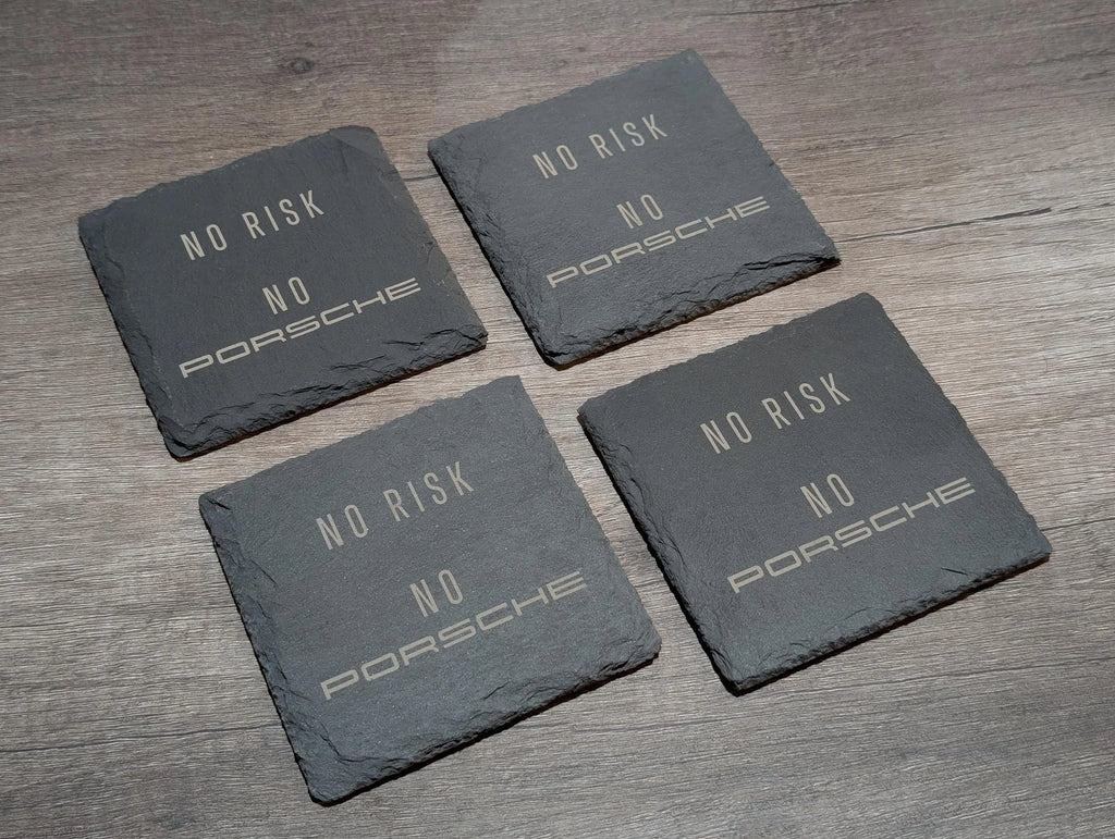 No Risk No Porsche Set of 4 Coasters