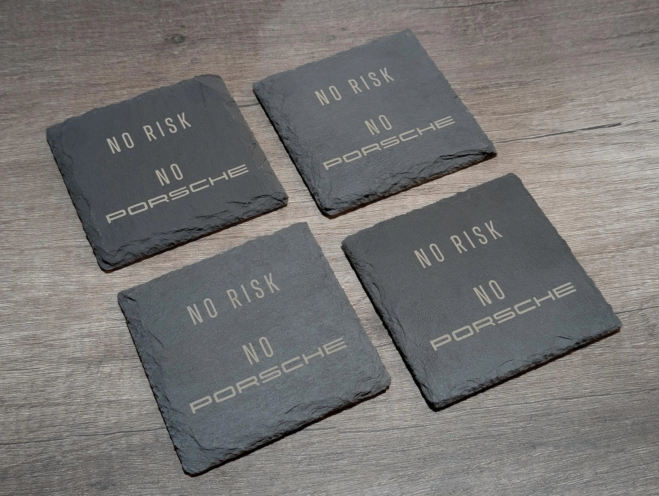No Risk No Porsche Set of 4 Coasters