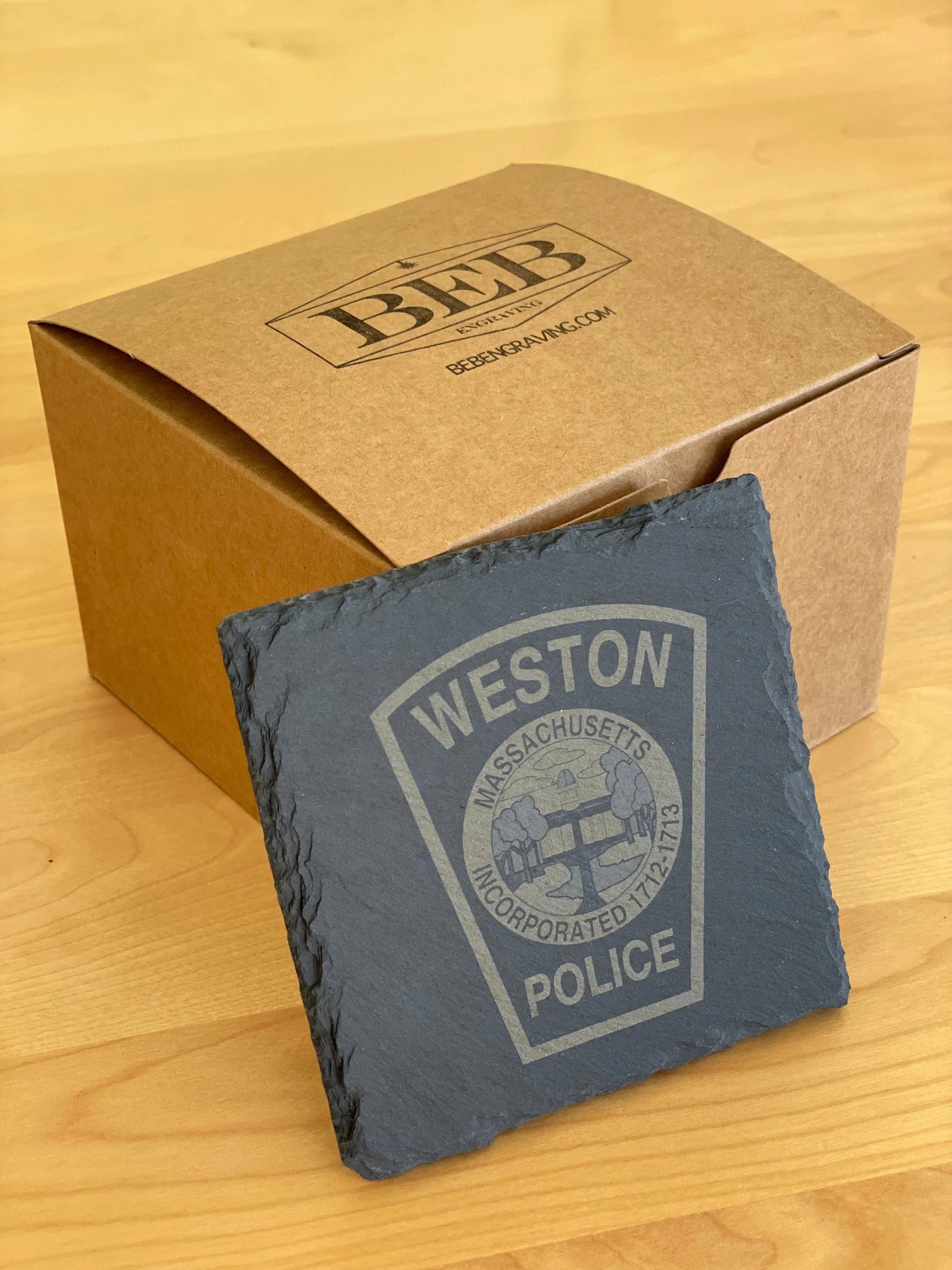 Customized Police Badge with/without names Set of 4 coasters