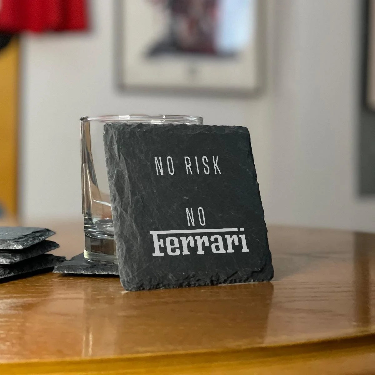 No Risk No Ferrari Set of 4 Coasters