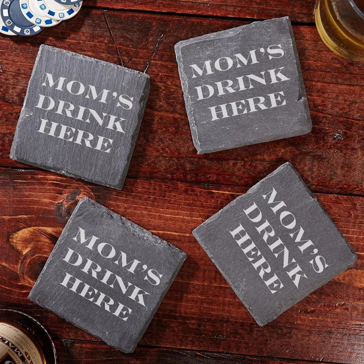 Mom’s Drink Here Set of 4 Coasters