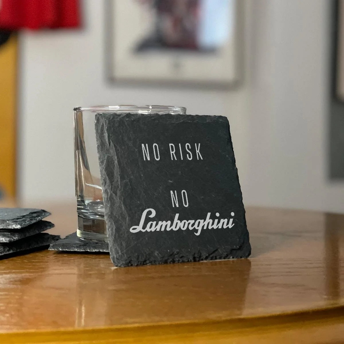No Risk No Lamborghini Set of 4 Coasters