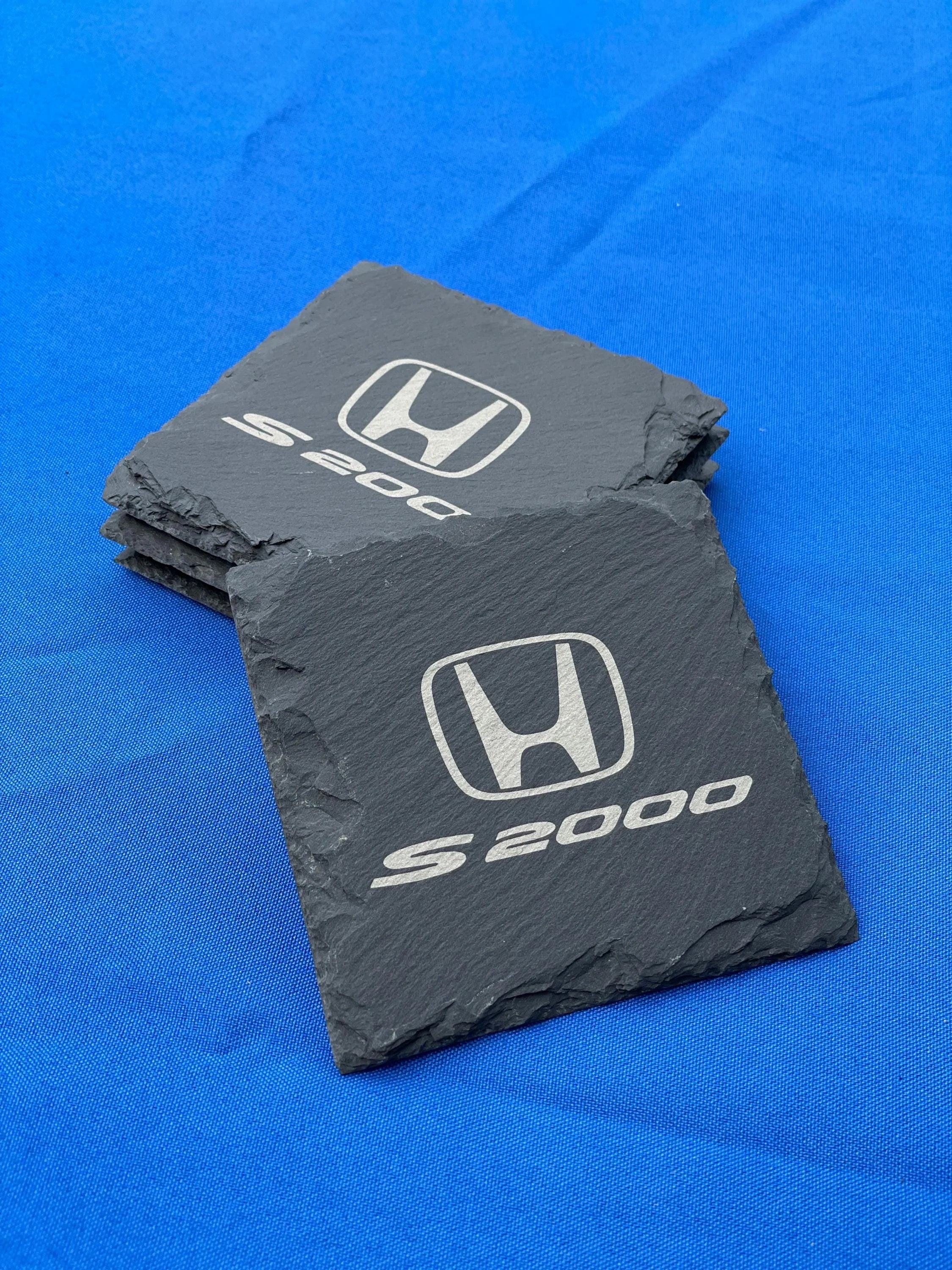 Car Logo on Slate Coaster (Set of 4); Your choice!